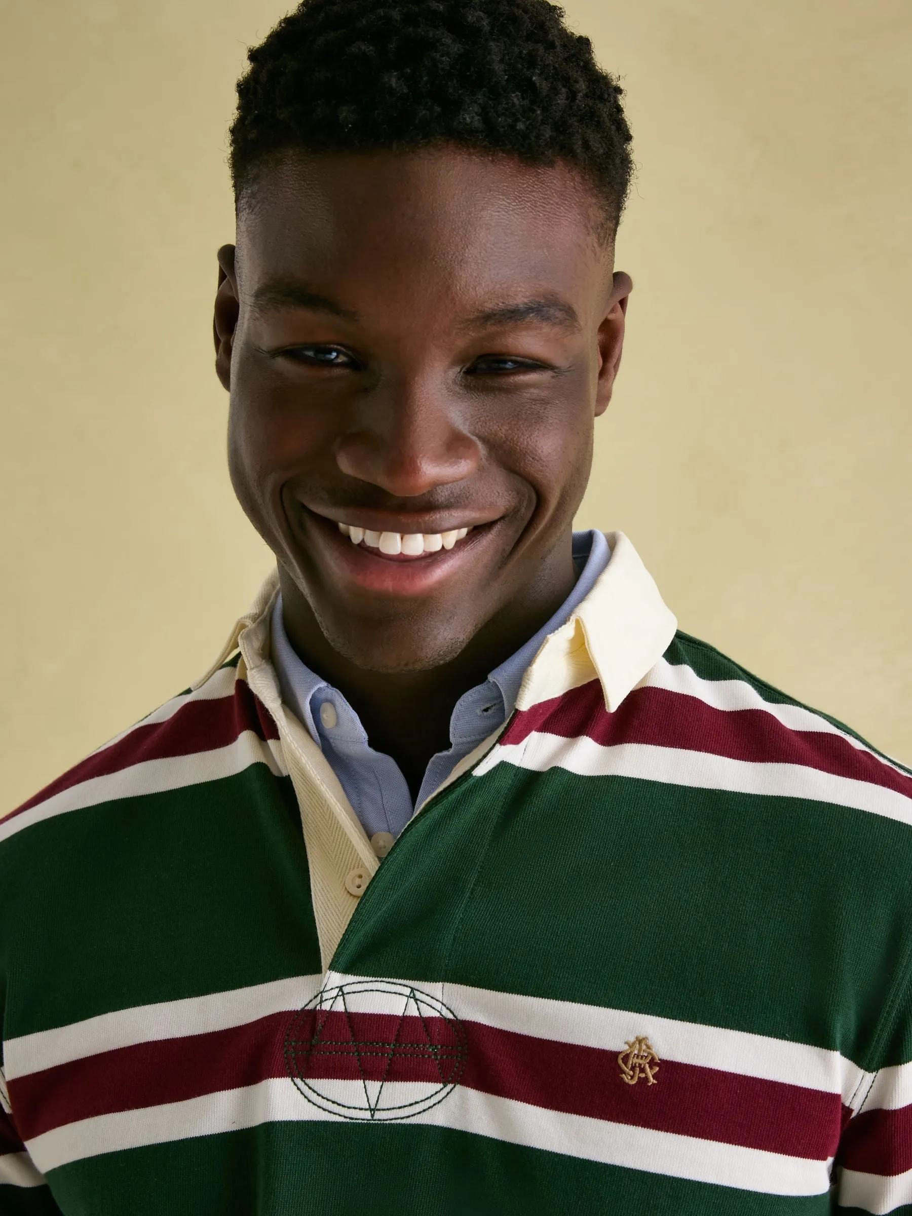 Onside Green & Red Striped Rugby Shirt