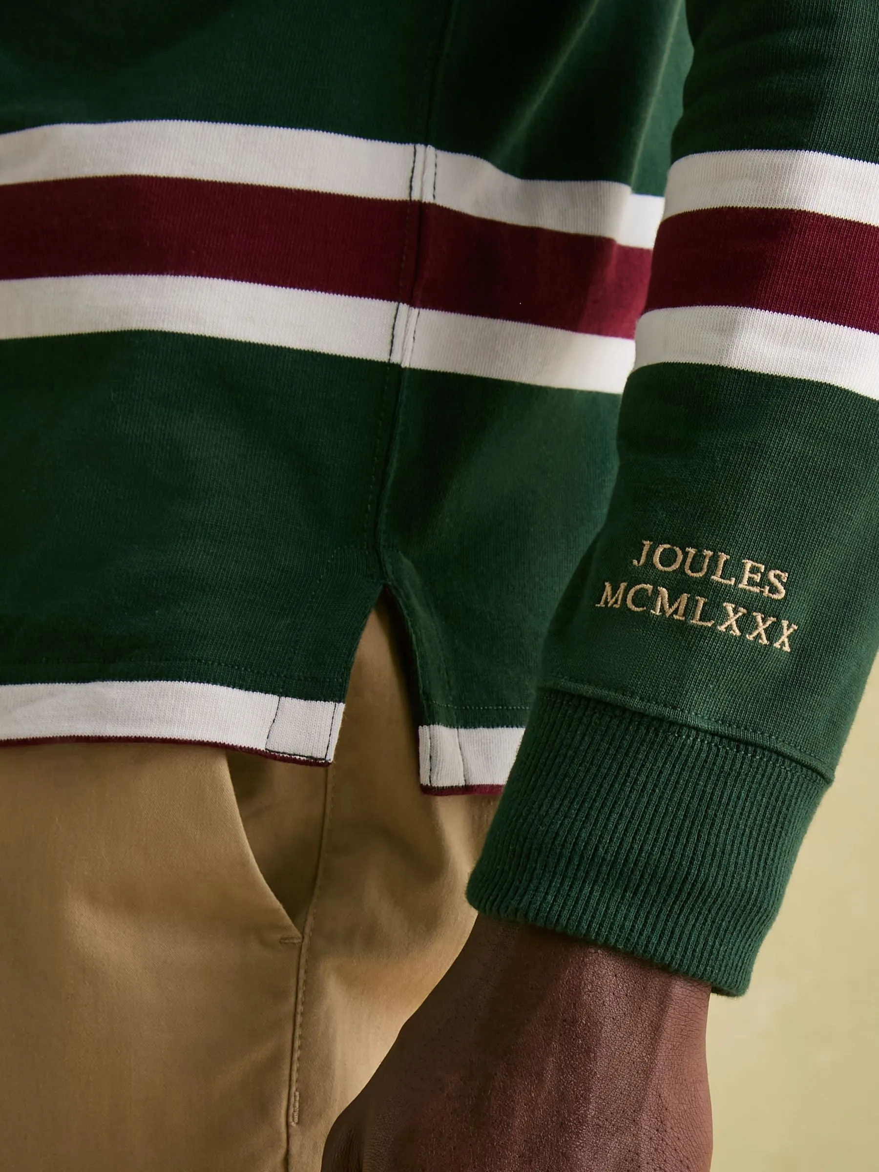 Onside Green & Red Striped Rugby Shirt