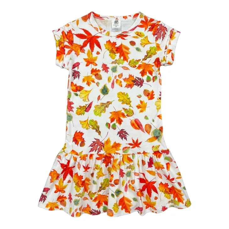Pink Elephant Fall Leaves Dress