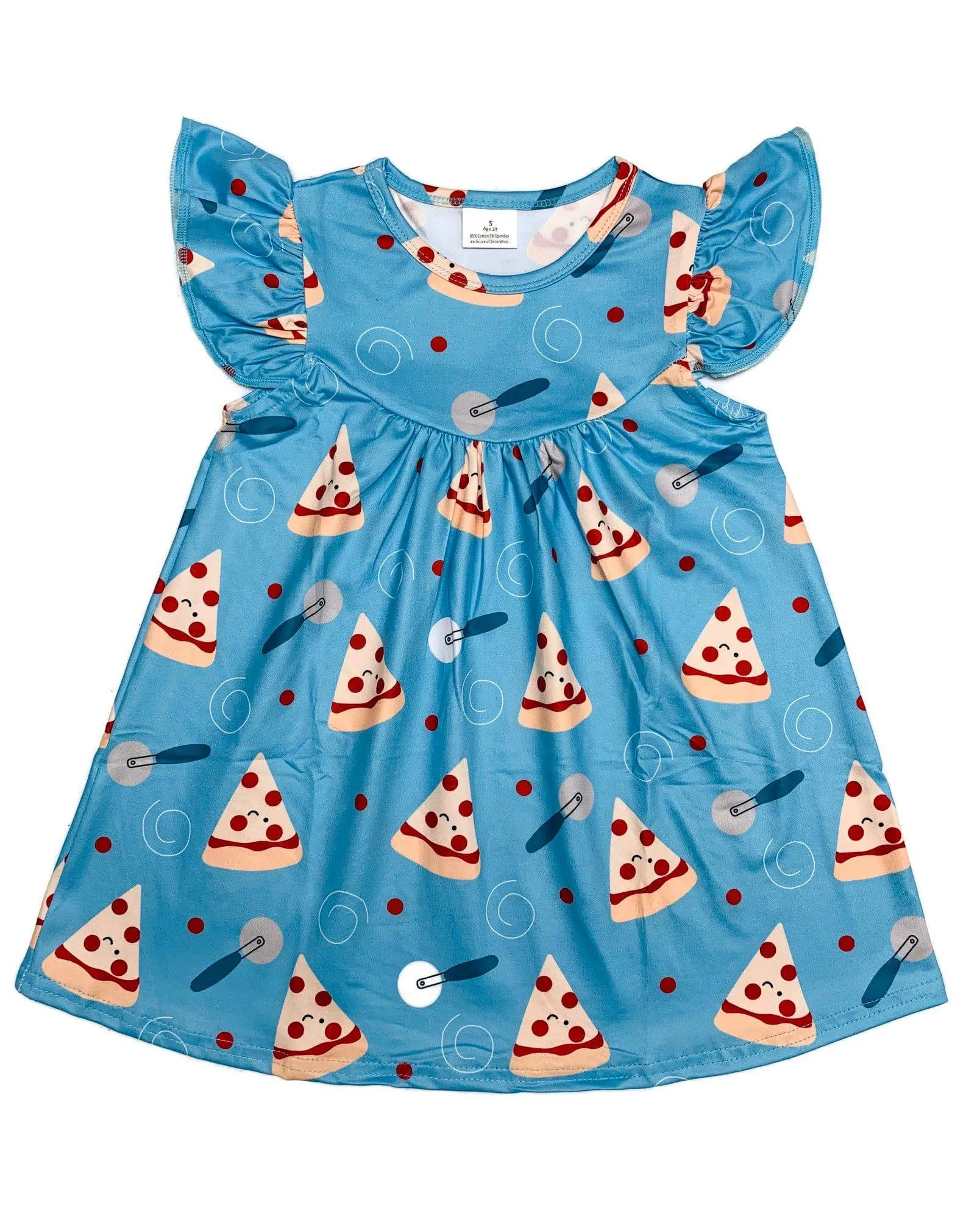 Pizza Flutter Milk Silk Dress