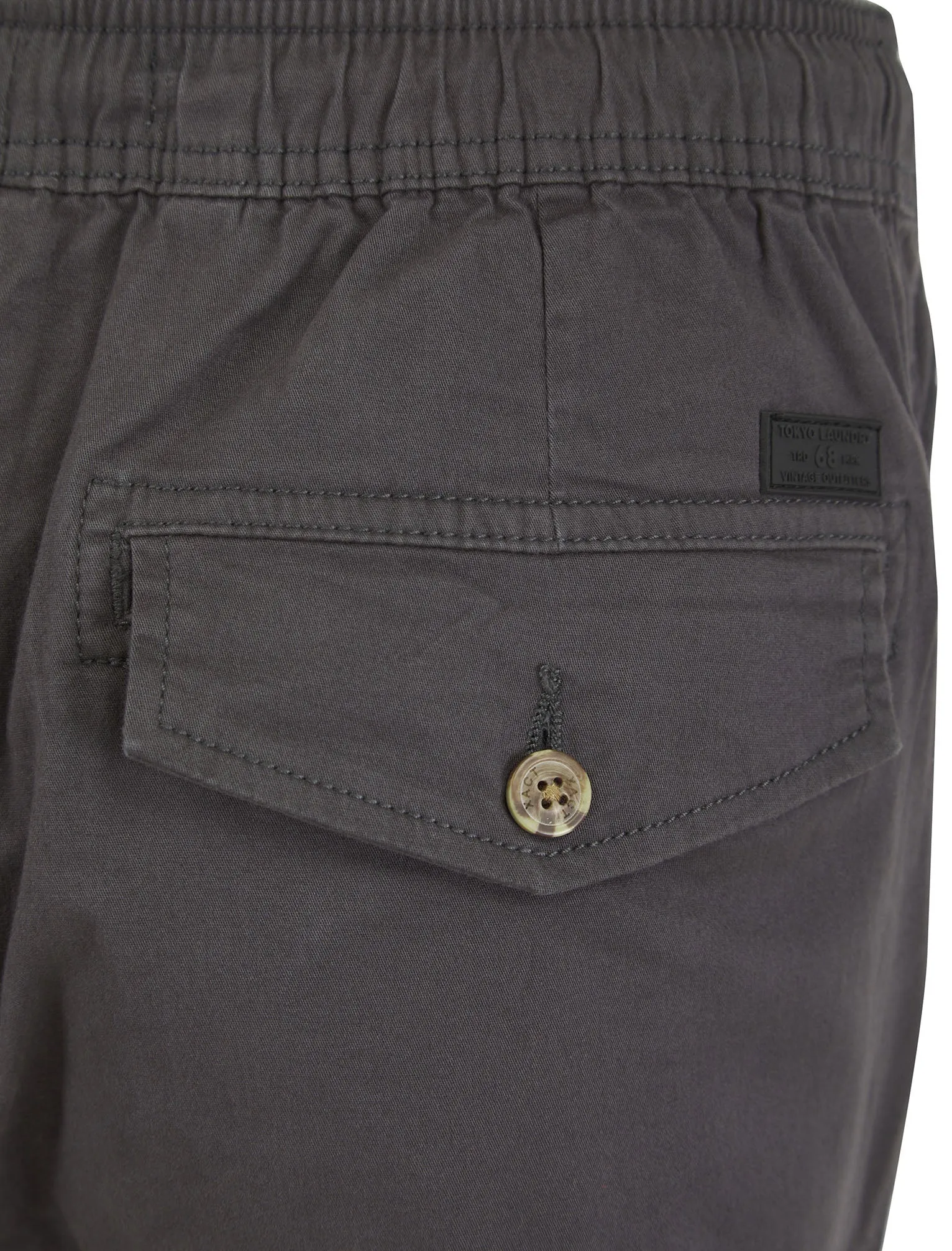 Portmany 2 Stretch Cotton Twill Cuffed Cargo Jogger Pants in Asphalt Grey - Tokyo Laundry