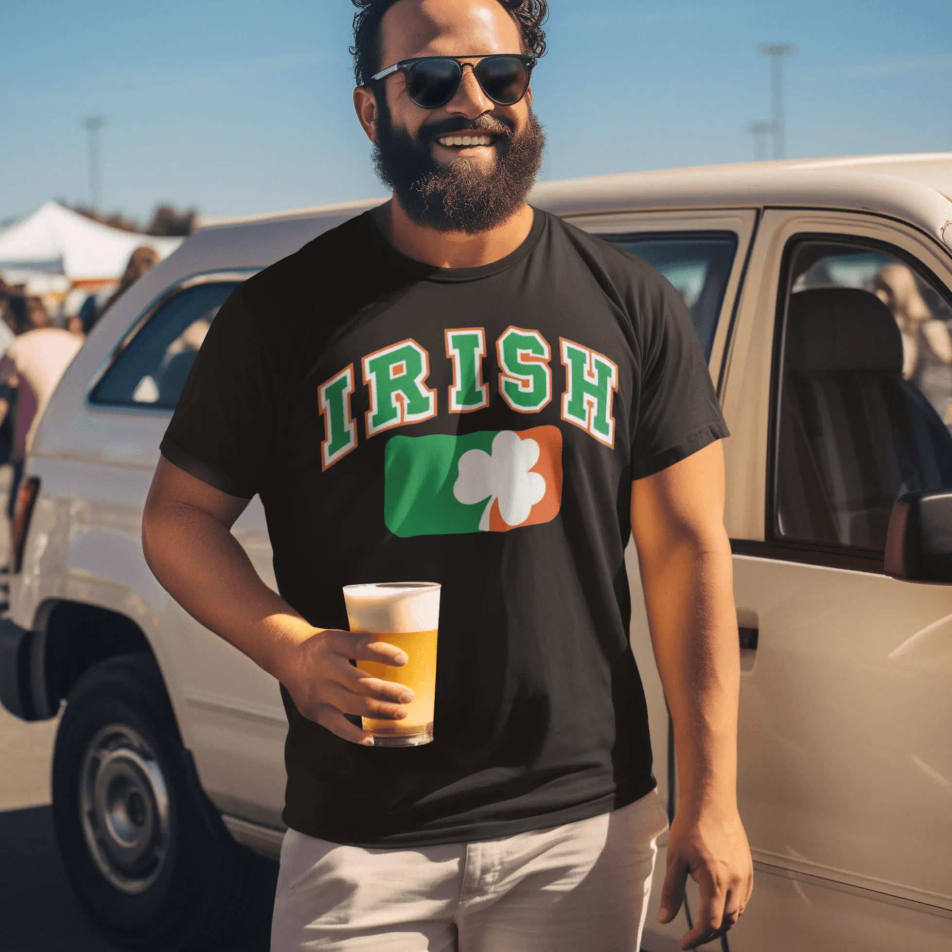 Pride T-Shirt Irish Logo Short Sleeve 100% Cotton Crew Neck Top