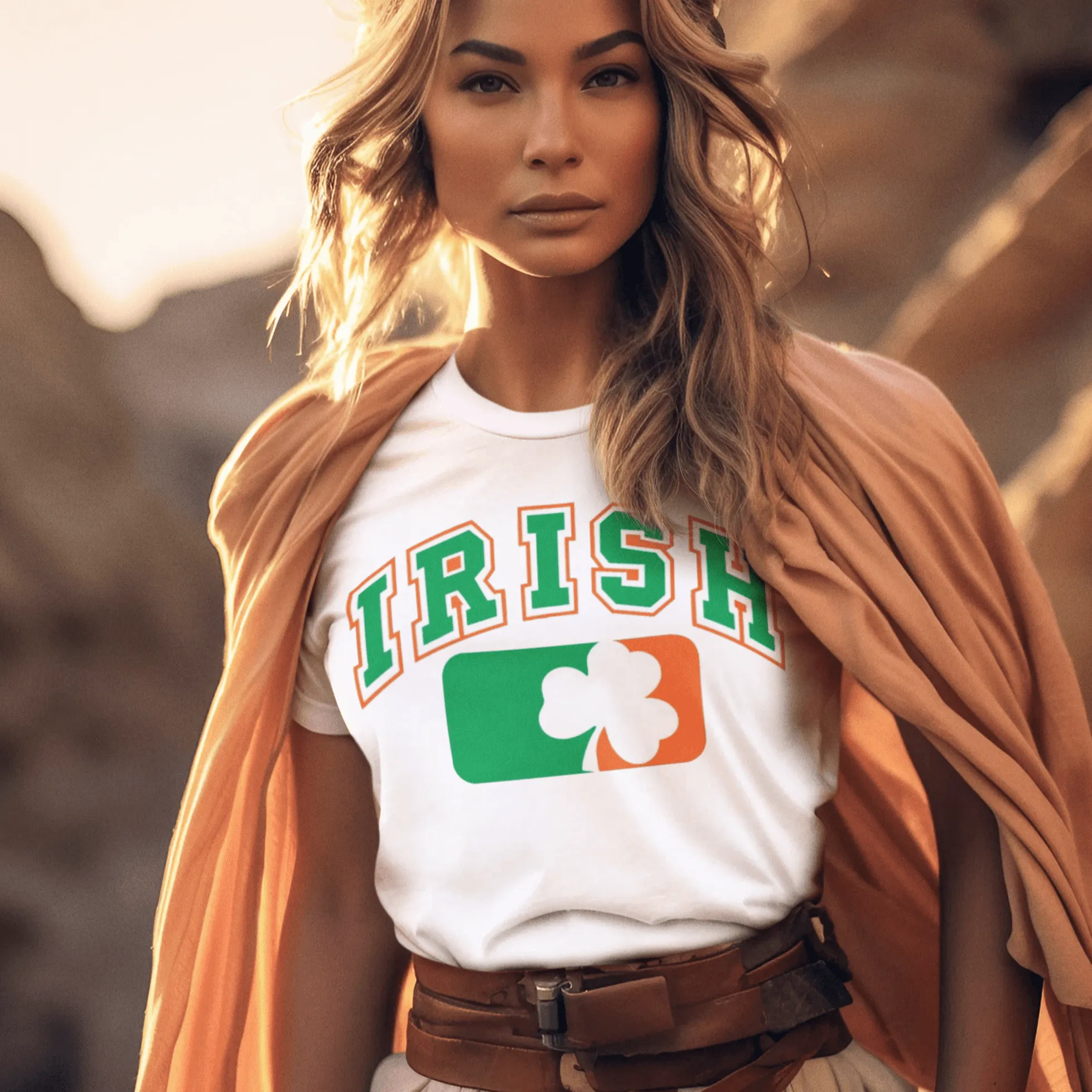 Pride T-Shirt Irish Logo Short Sleeve 100% Cotton Crew Neck Top