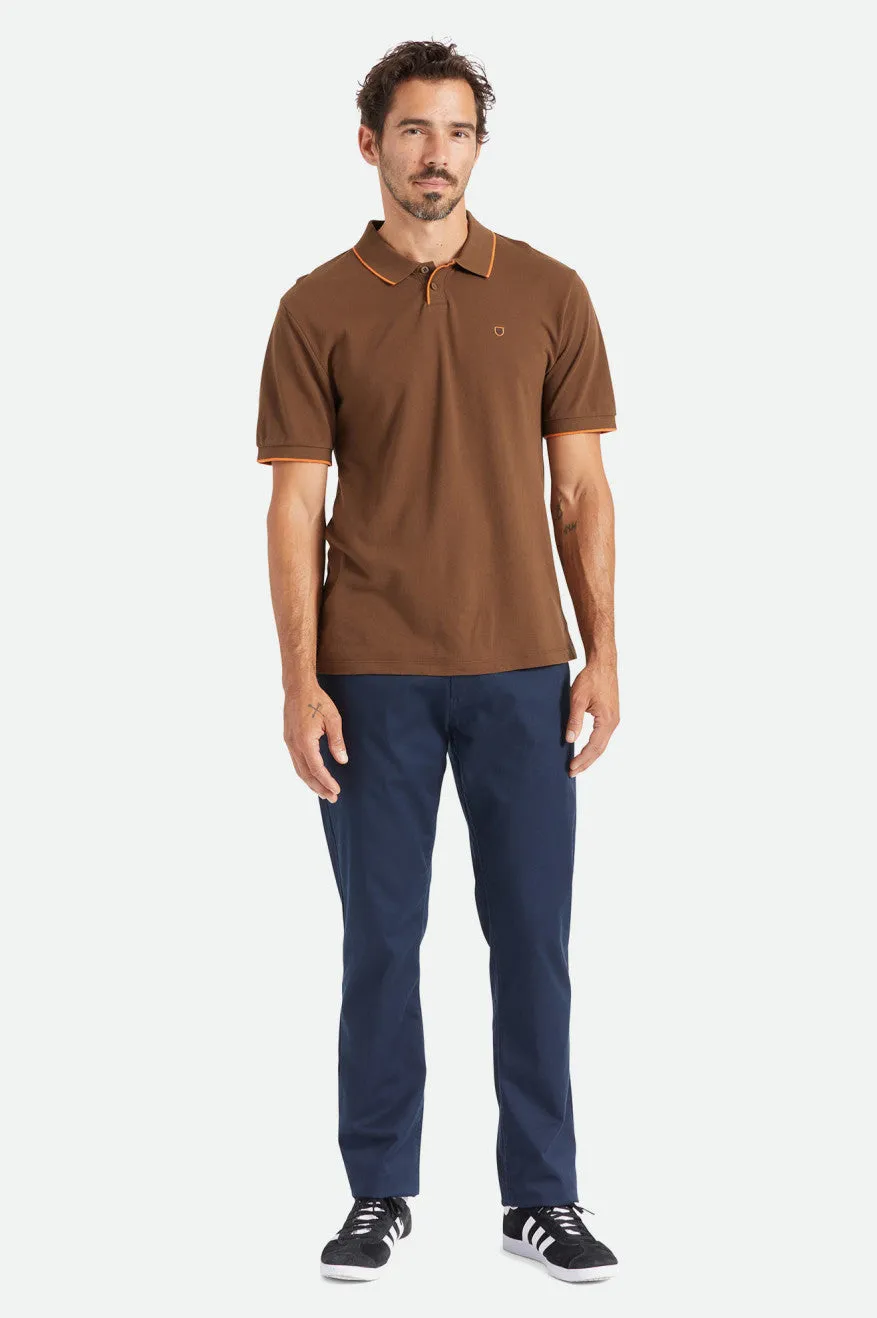 Proper S/S Polo Knit - Desert Palm/Burnt Orange