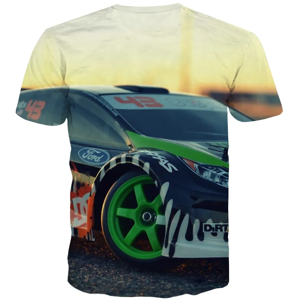 Racing Car T shirts Men Metal Tshirts Novelty City Tshirt Anime Gray T-shirts Graphic Retro Tshirts Cool