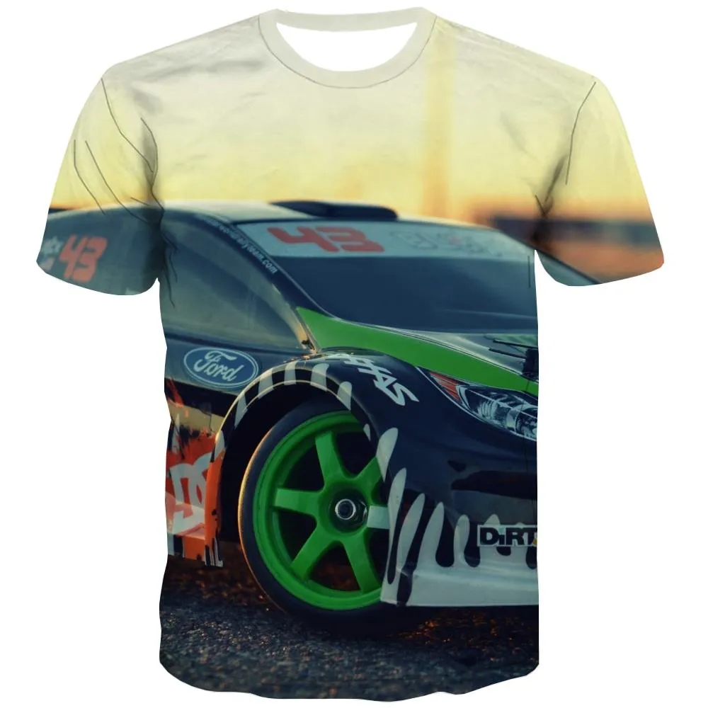 Racing Car T shirts Men Metal Tshirts Novelty City Tshirt Anime Gray T-shirts Graphic Retro Tshirts Cool
