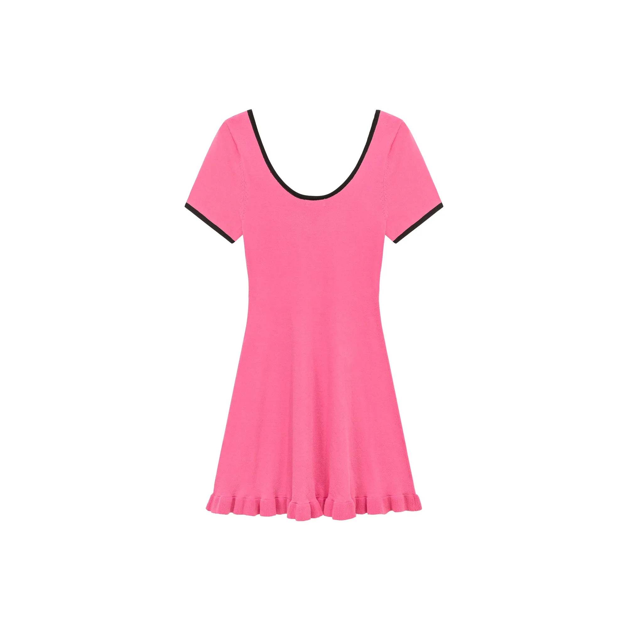 Rainbow Stripe Lettering Ruffle Hem Knit Dress