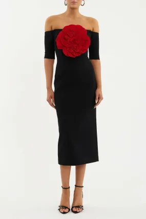 Rebecca Vallance Rhosen Off The Shoulder Midi Dress