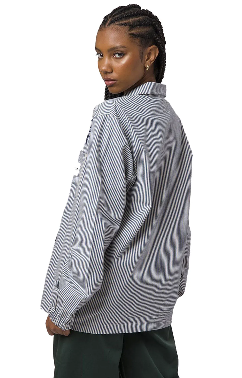 Retro Workwear Full-Zip Long Sleeve Top - Black