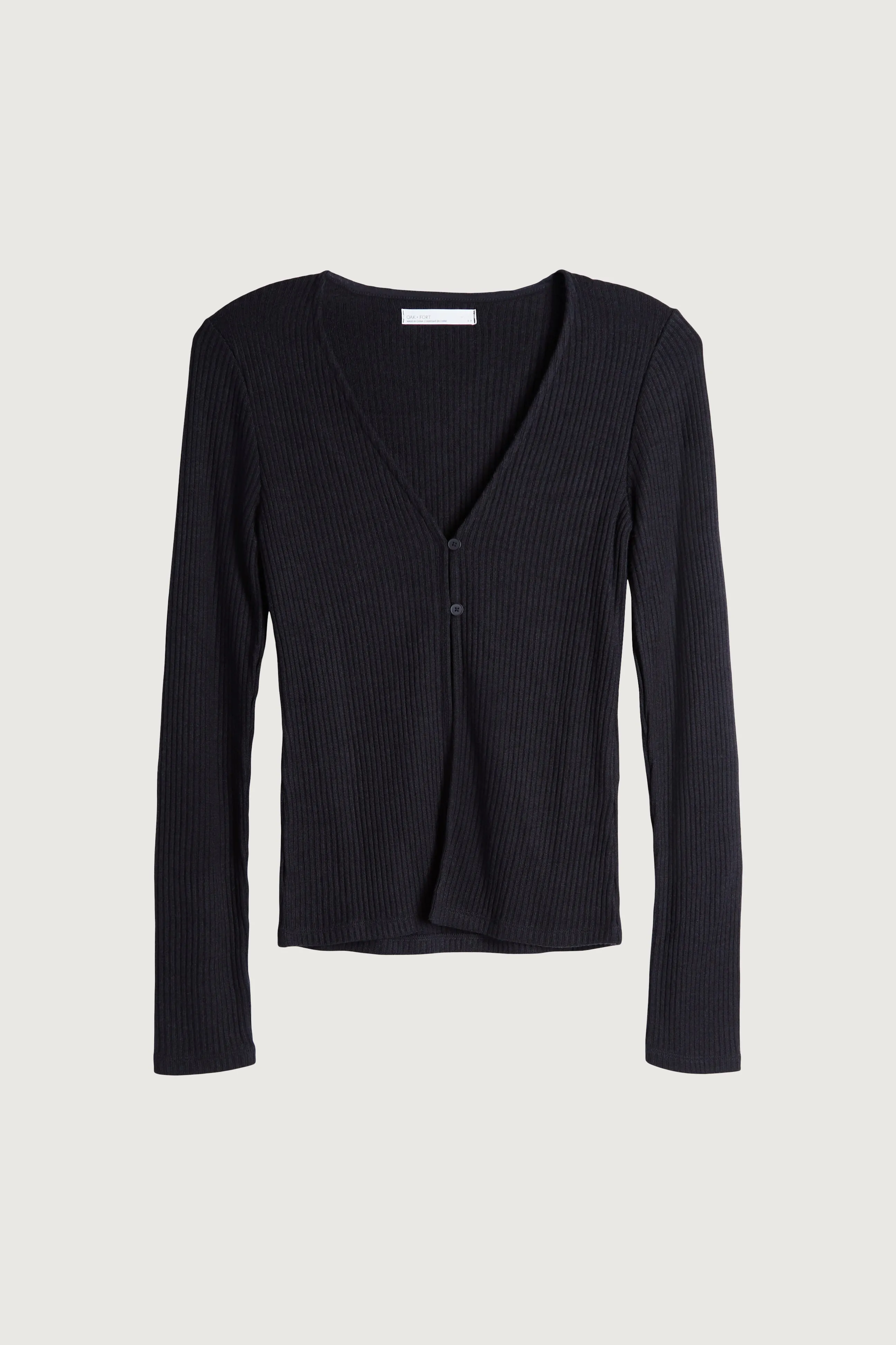 RIB-KNIT OPEN FRONT TOP