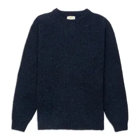 Ribbed Donegal Jumper - Navy