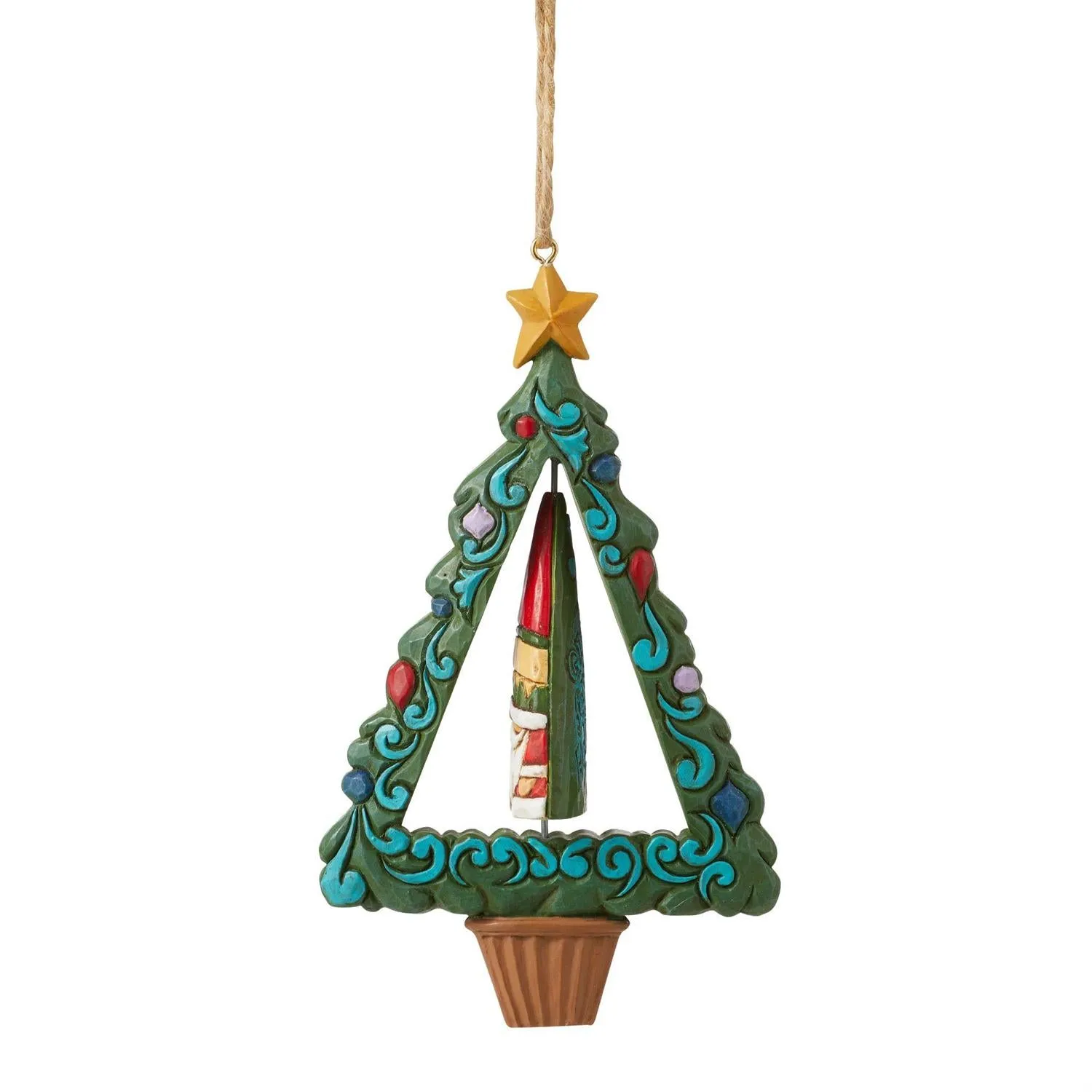 Rotating Gnome in Tree Ornament