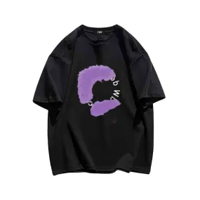 “Round Neck Pure Cotton Large C” T-shirt