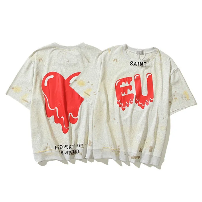 SAINT EU liquefy Heart Shape T-Shirt
