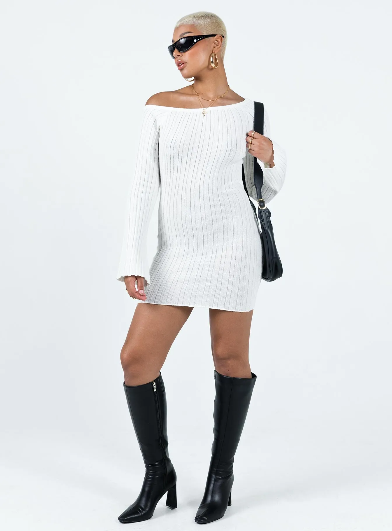 Santorini Knit Mini Dress White
