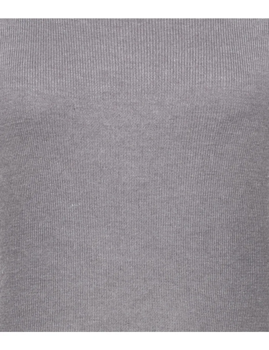 Short Sleeve Grey Jumper - M