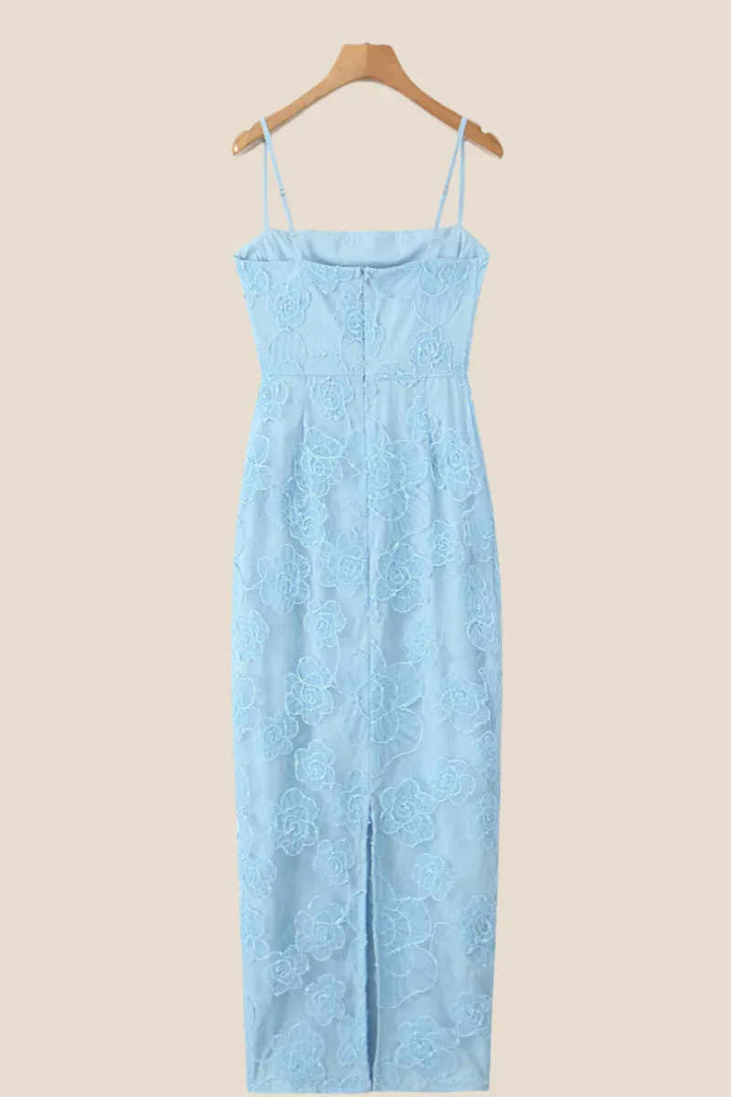 Spaghetti Straps White Lace Sheath Long Dress