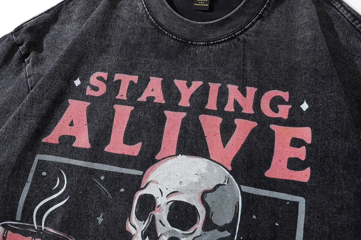 Staying Alive Skeleton T-Shirt