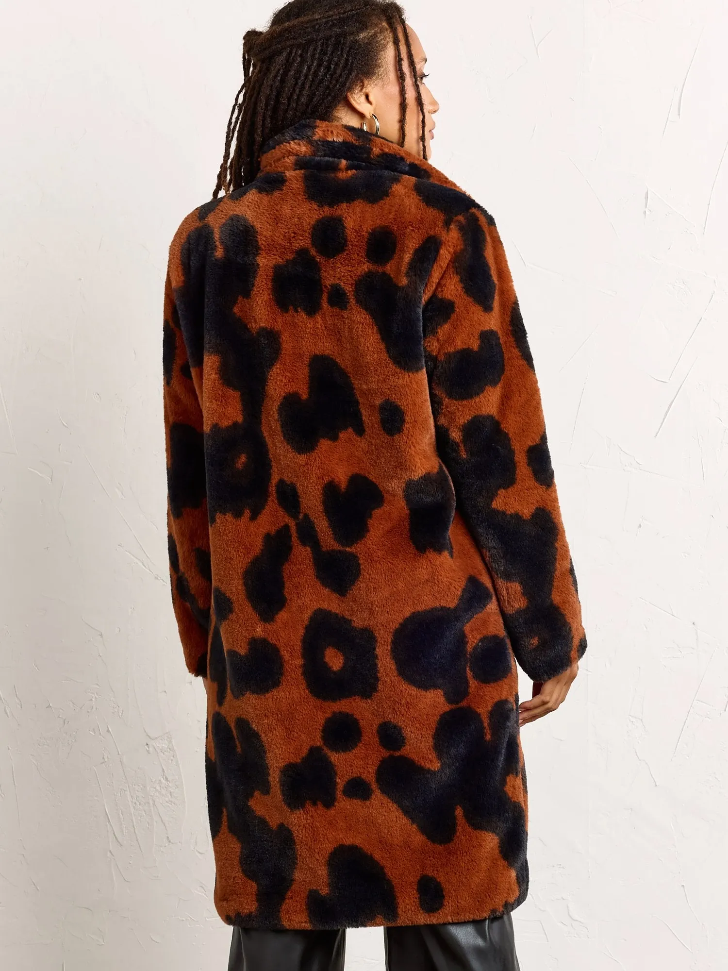 Stoosh Cowhide Print Faux Fur Coat - Brands We Love