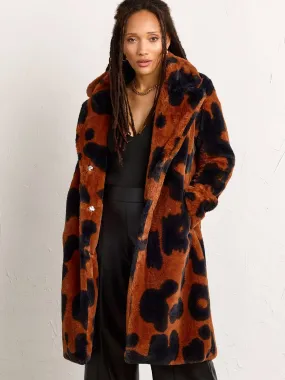 Stoosh Cowhide Print Faux Fur Coat - Brands We Love
