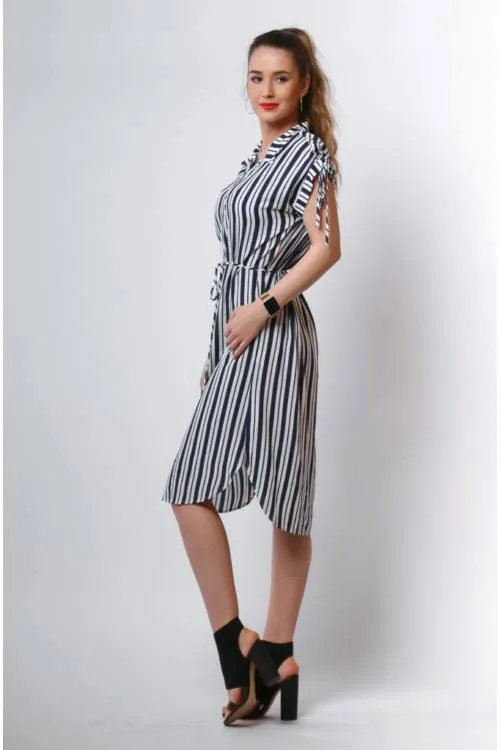 Striped Shirt Dress No Sleeve