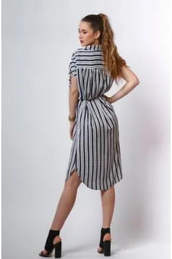 Striped Shirt Dress No Sleeve