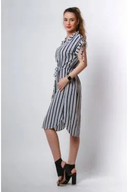 Striped Shirt Dress No Sleeve