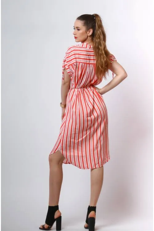 Striped Shirt Dress No Sleeve