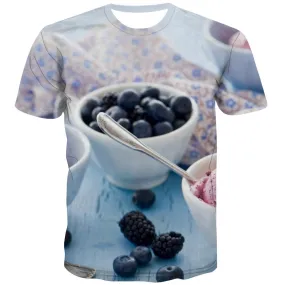 Sweet T-shirt Men Gourmet Tshirt Anime Icecream Tshirts Casual Colourful Tshirts Novelty
