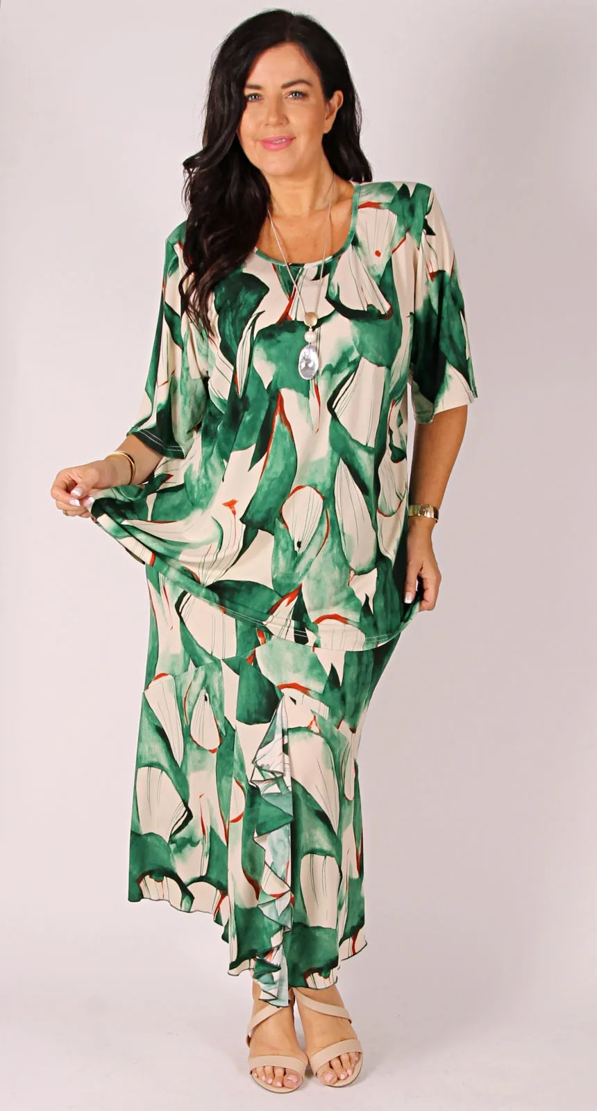 Swing Splice Skirt Green Leaf