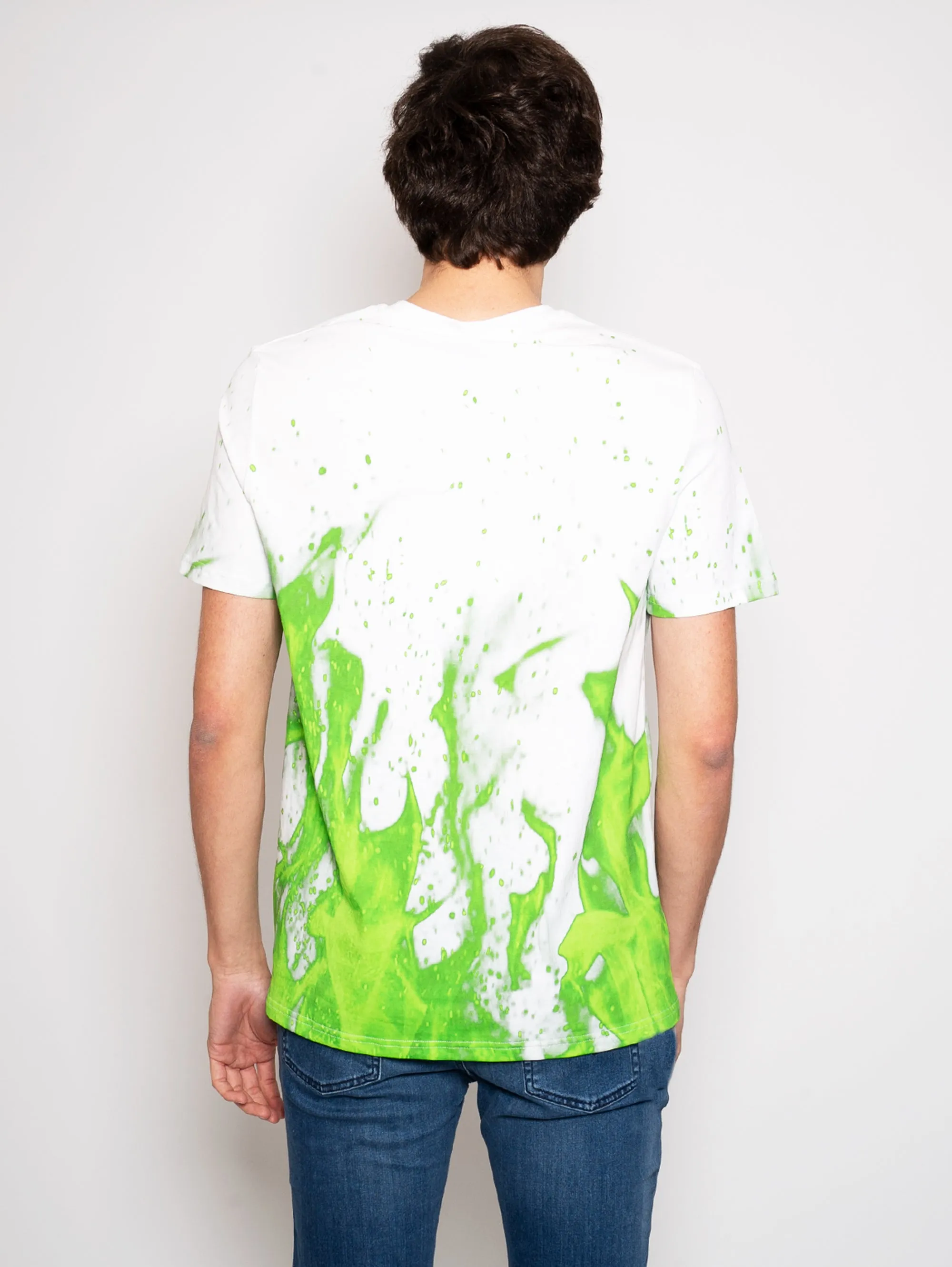 T-shirt con Fiamme Bianco/Verde