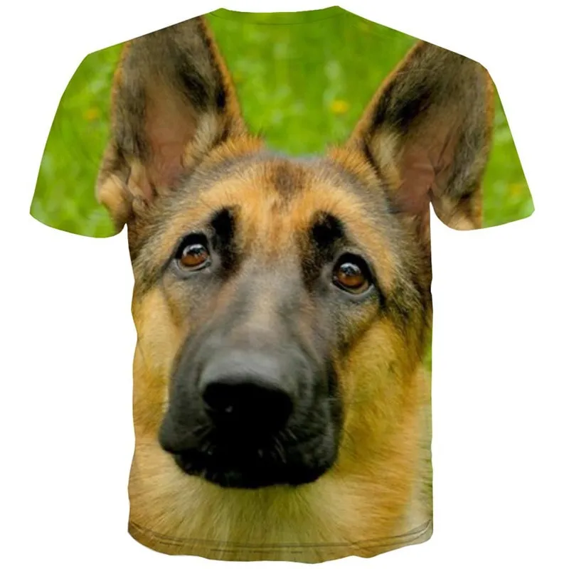 t shirts dog Puppy Cute animal Funny 3D t shirt men's art costume big Smart dogs Casual