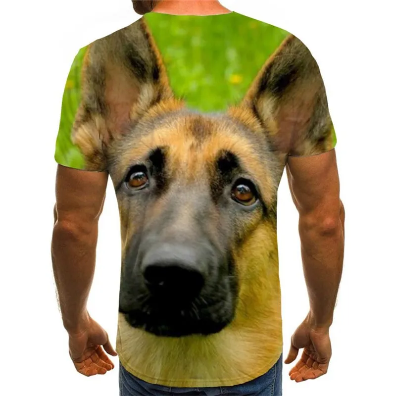 t shirts dog Puppy Cute animal Funny 3D t shirt men's art costume big Smart dogs Casual
