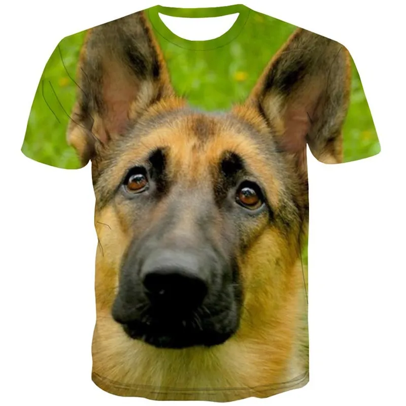 t shirts dog Puppy Cute animal Funny 3D t shirt men's art costume big Smart dogs Casual