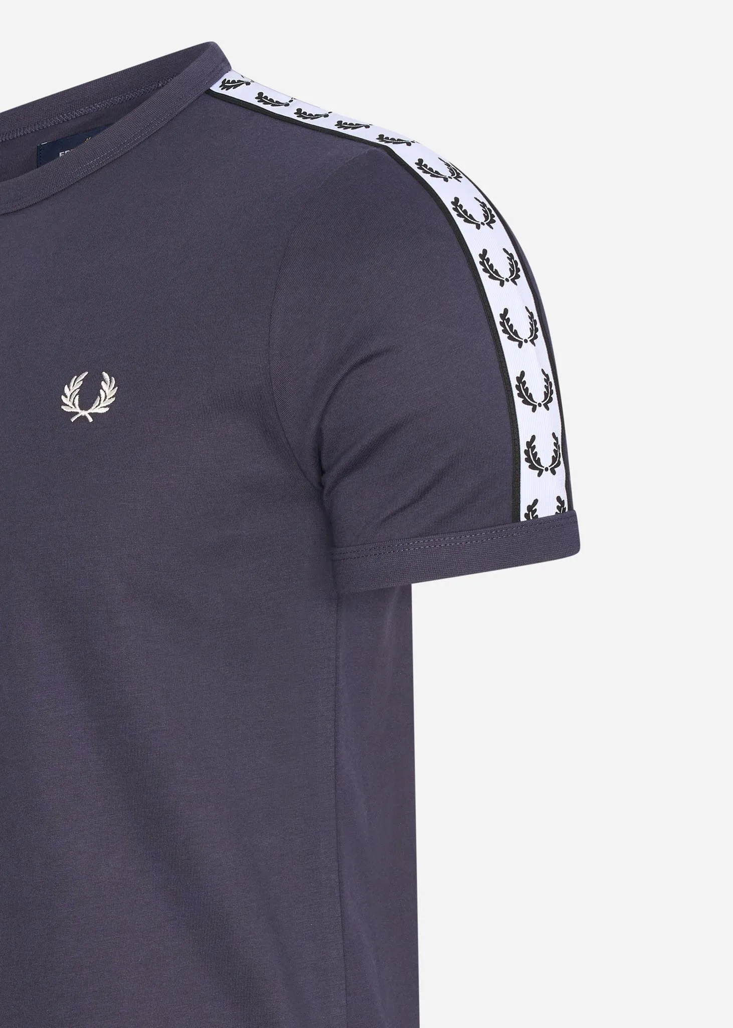 Taped ringer t-shirt - dark graphite