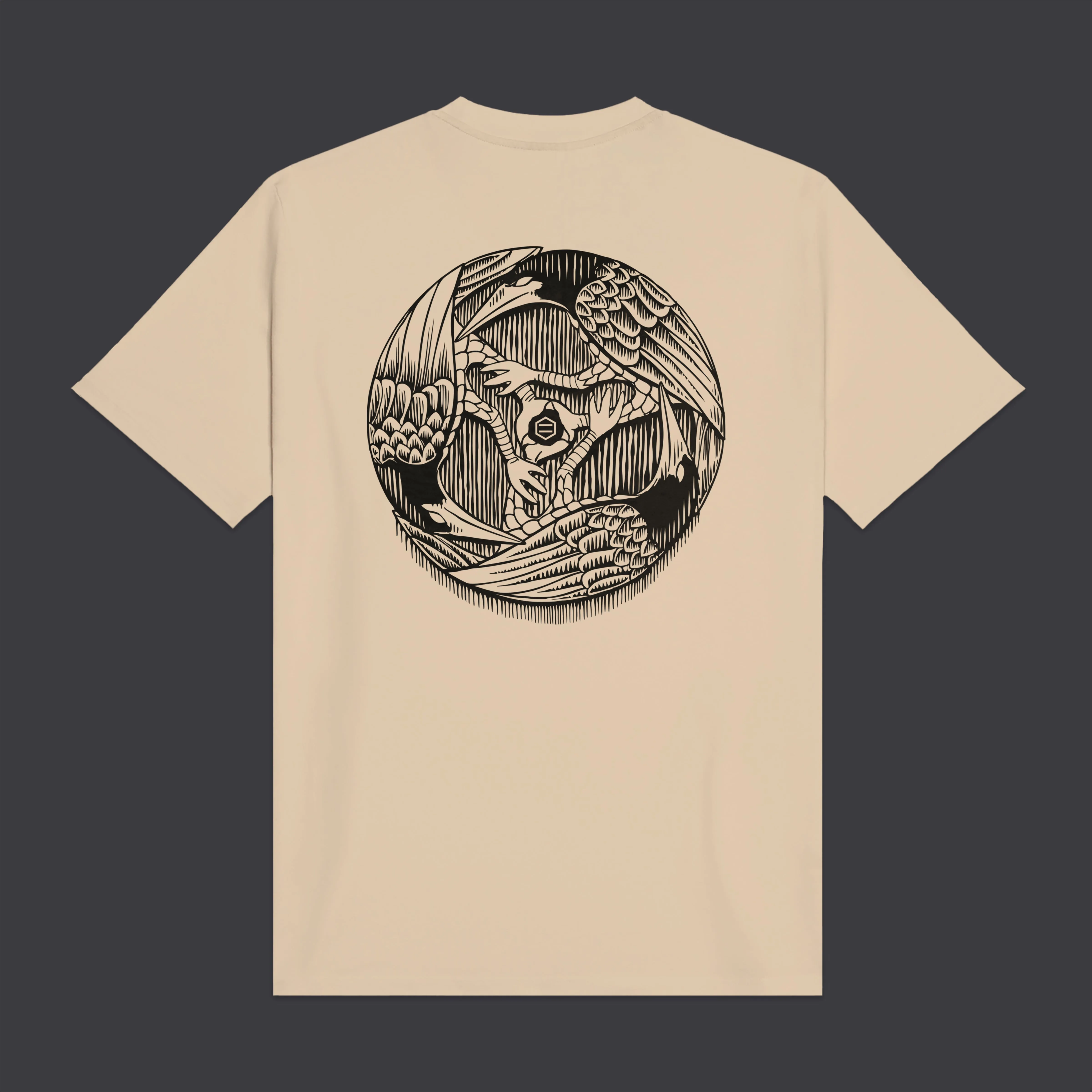 Three Ravens Tee Beige
