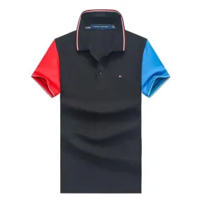Tommy Hilfiger Men's Body-fit Black Stripes Collar Polo