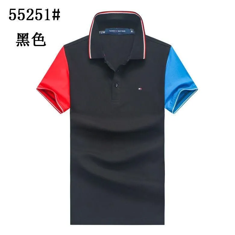 Tommy Hilfiger Men's Body-fit Black Stripes Collar Polo