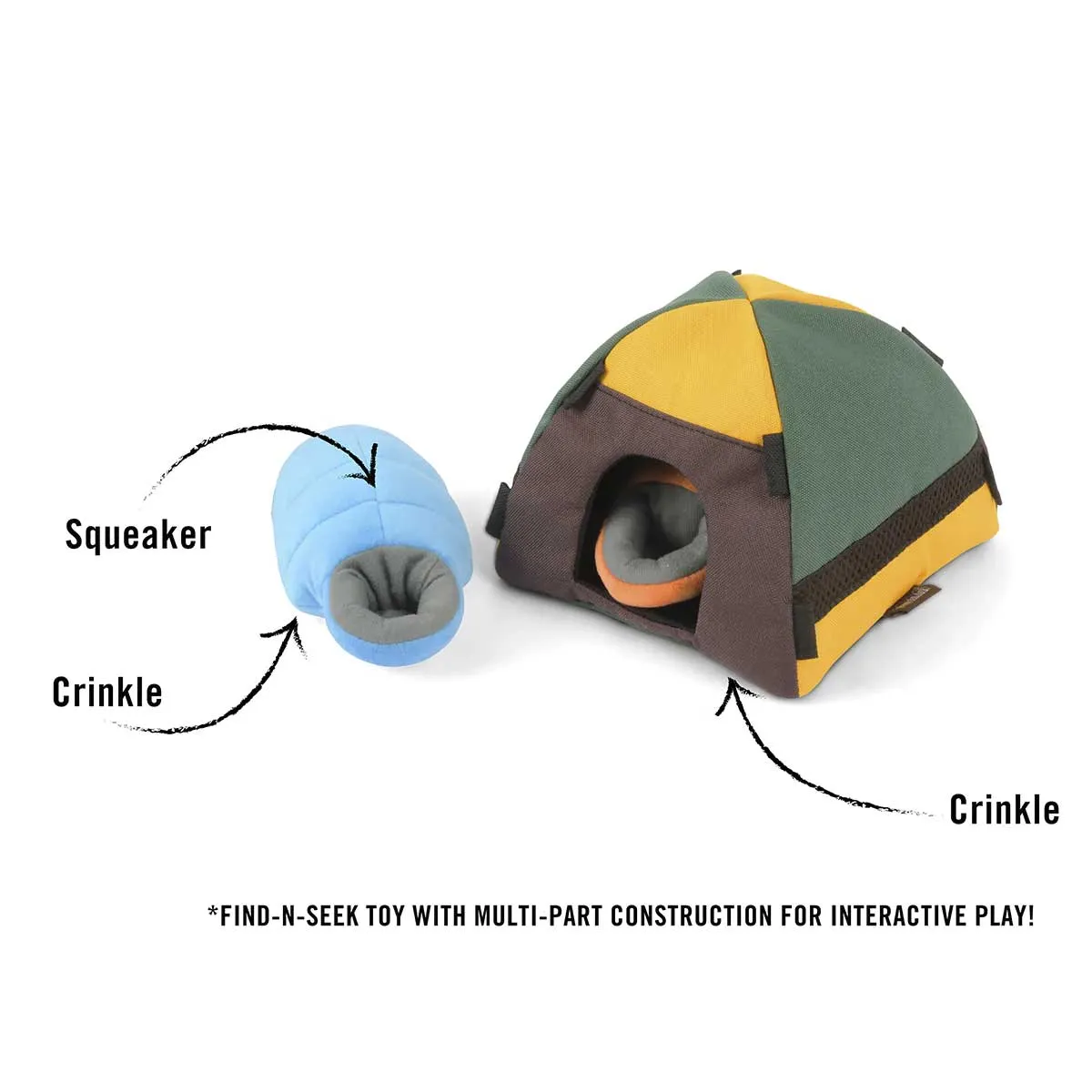 Trailblazing Tent Plush Dog Toy