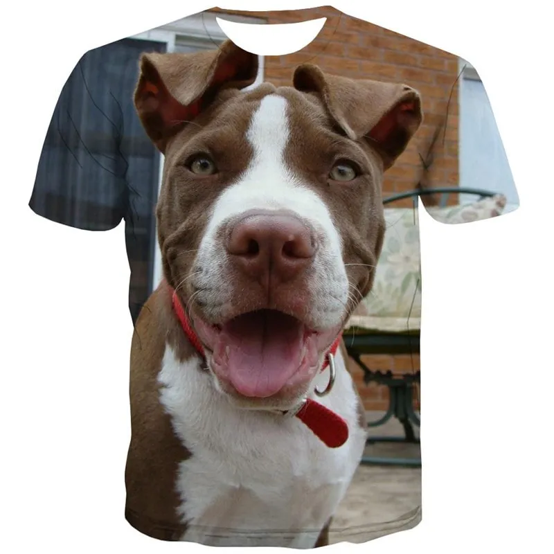 tshirt dog Puppy Cute animal 3D tshirt Cool men's big Smart dogs art costume