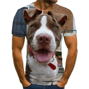 tshirt dog Puppy Cute animal 3D tshirt Cool men's big Smart dogs art costume