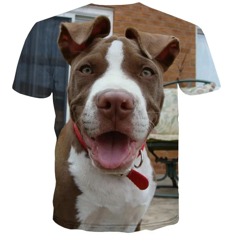 tshirt dog Puppy Cute animal 3D tshirt Cool men's big Smart dogs art costume