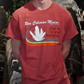Unisex T-Shirt Short Sleeve Red Dig The Crystal Experience Souvenir
