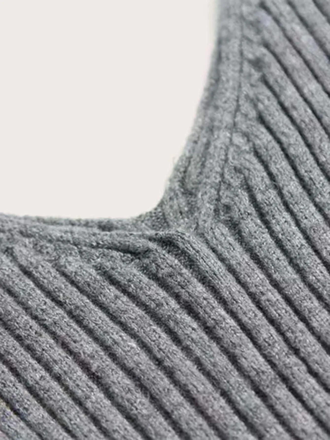 V-Neck Ribbed Knit Tank Jumper Dress