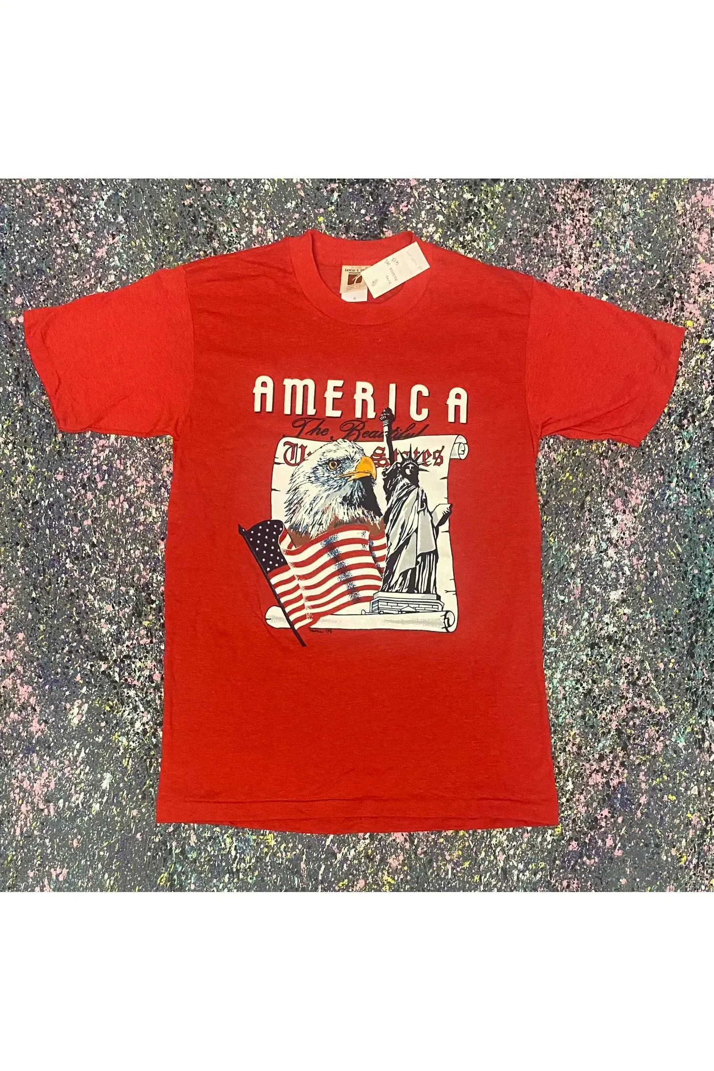 Vintage Deadstock 1986 Logo 7 America The Beautiful Graphic Tee- M
