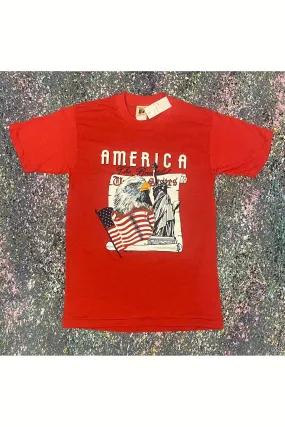 Vintage Deadstock 1986 Logo 7 America The Beautiful Graphic Tee- M