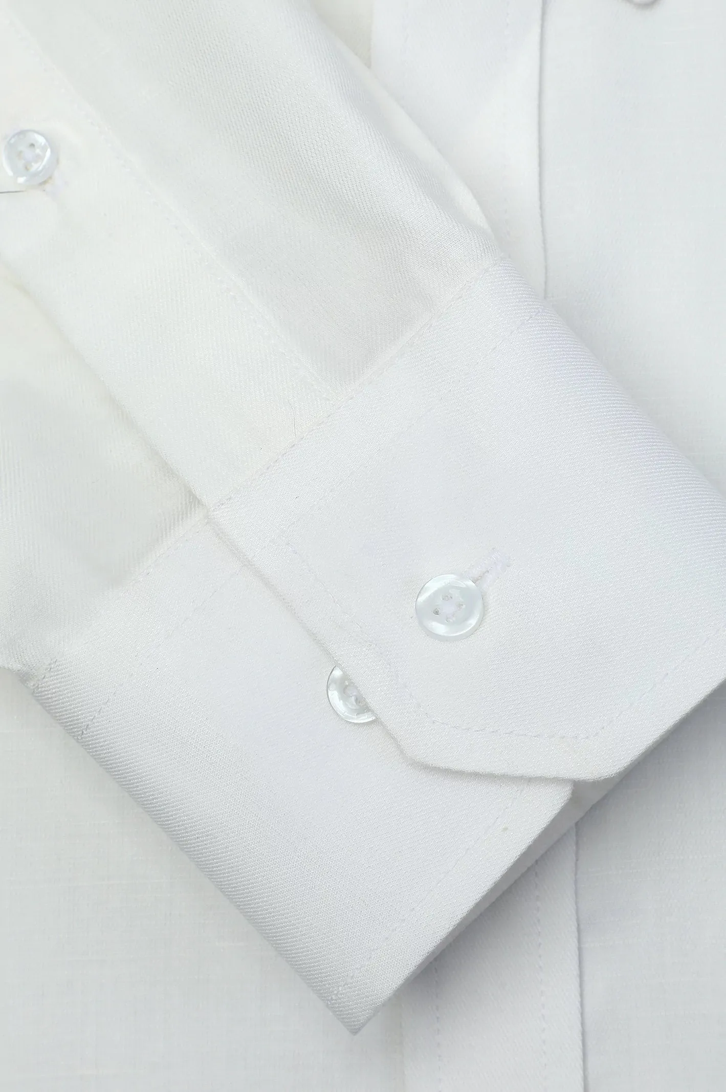 White Twill Textured Casual Shirt