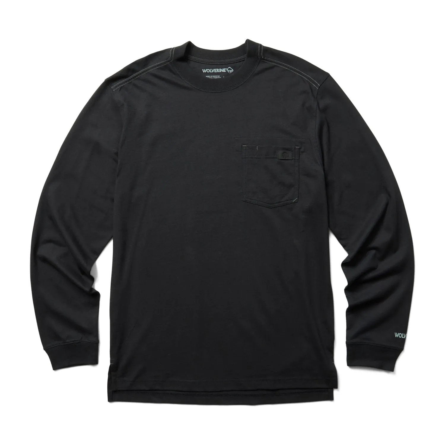 Wolverine Mens Black 100% Cotton L/S Guardian Tee