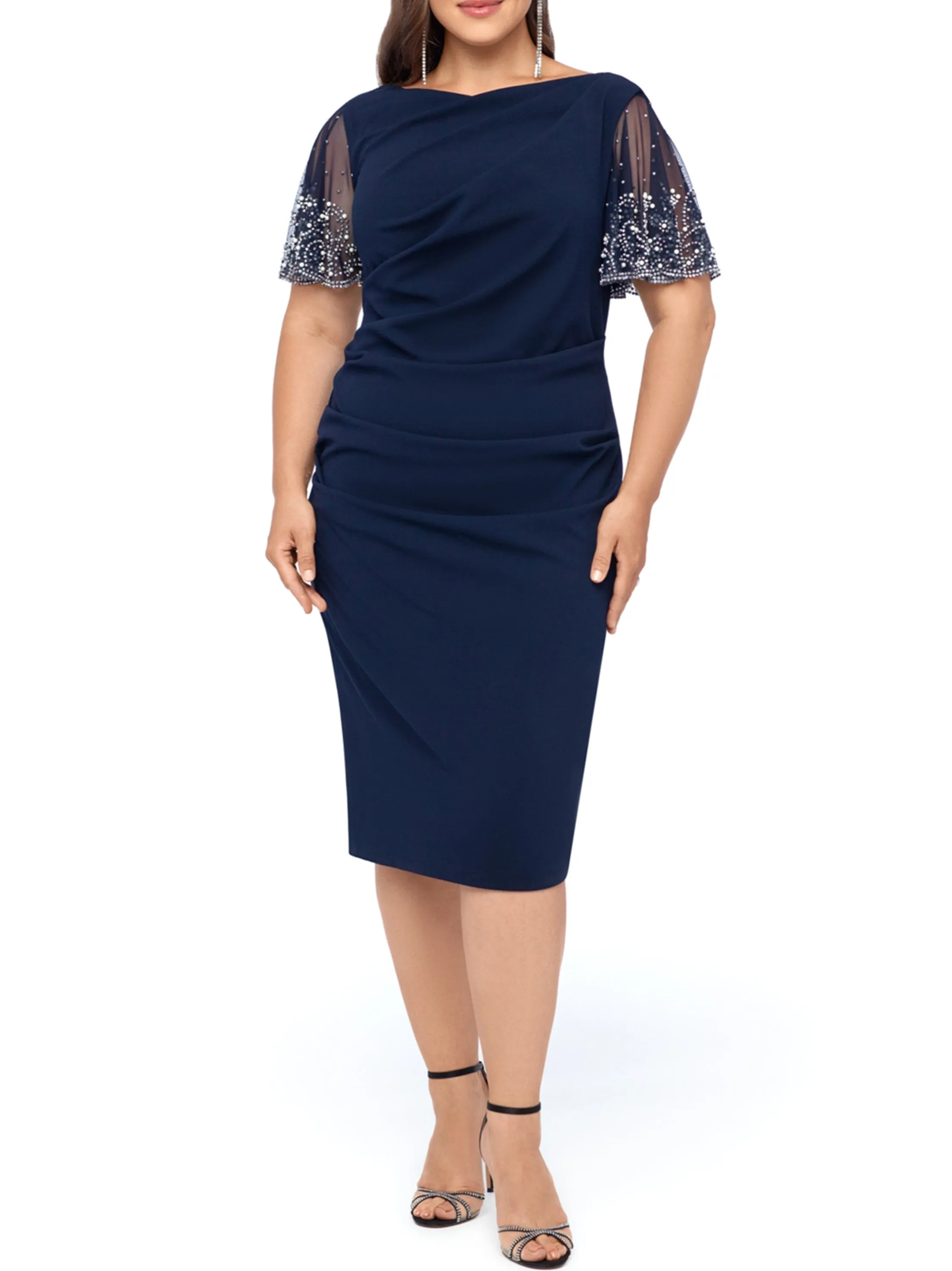 Women's Beaded Dress,Navy