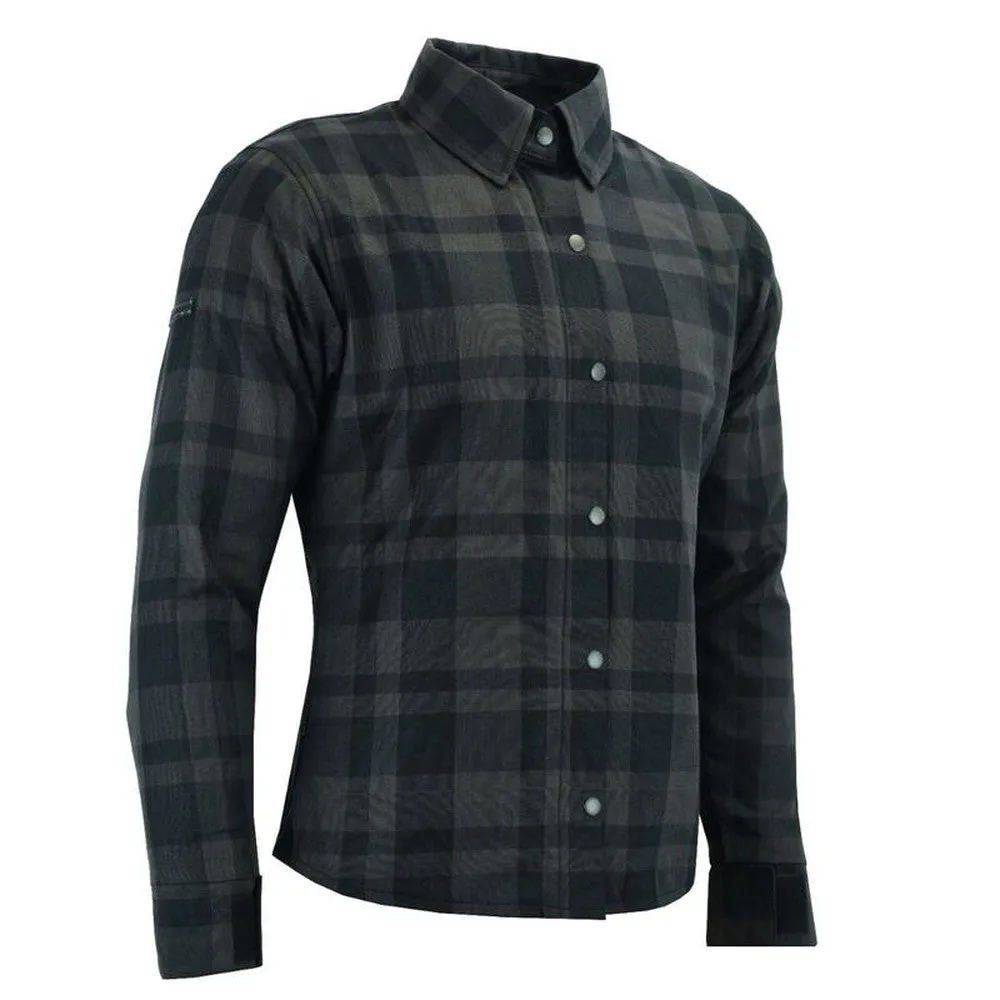 Womens Charc/Black Plaid Protective Shirt - Reinforced With Protective- Fibre-JRS10025